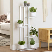 Stalak za cvijeće s 5 razina 43 x 22 x 98 cm bijeli metalni