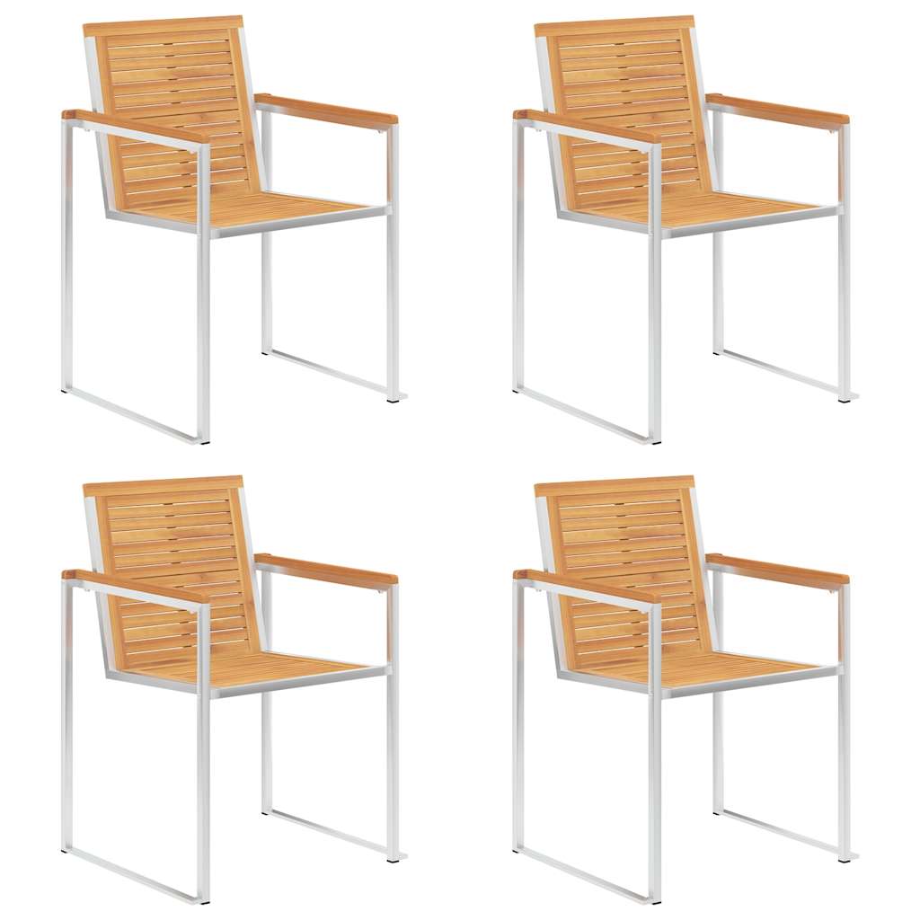 Vrtne stolice s jastucima 4 kom od masivne tikovine