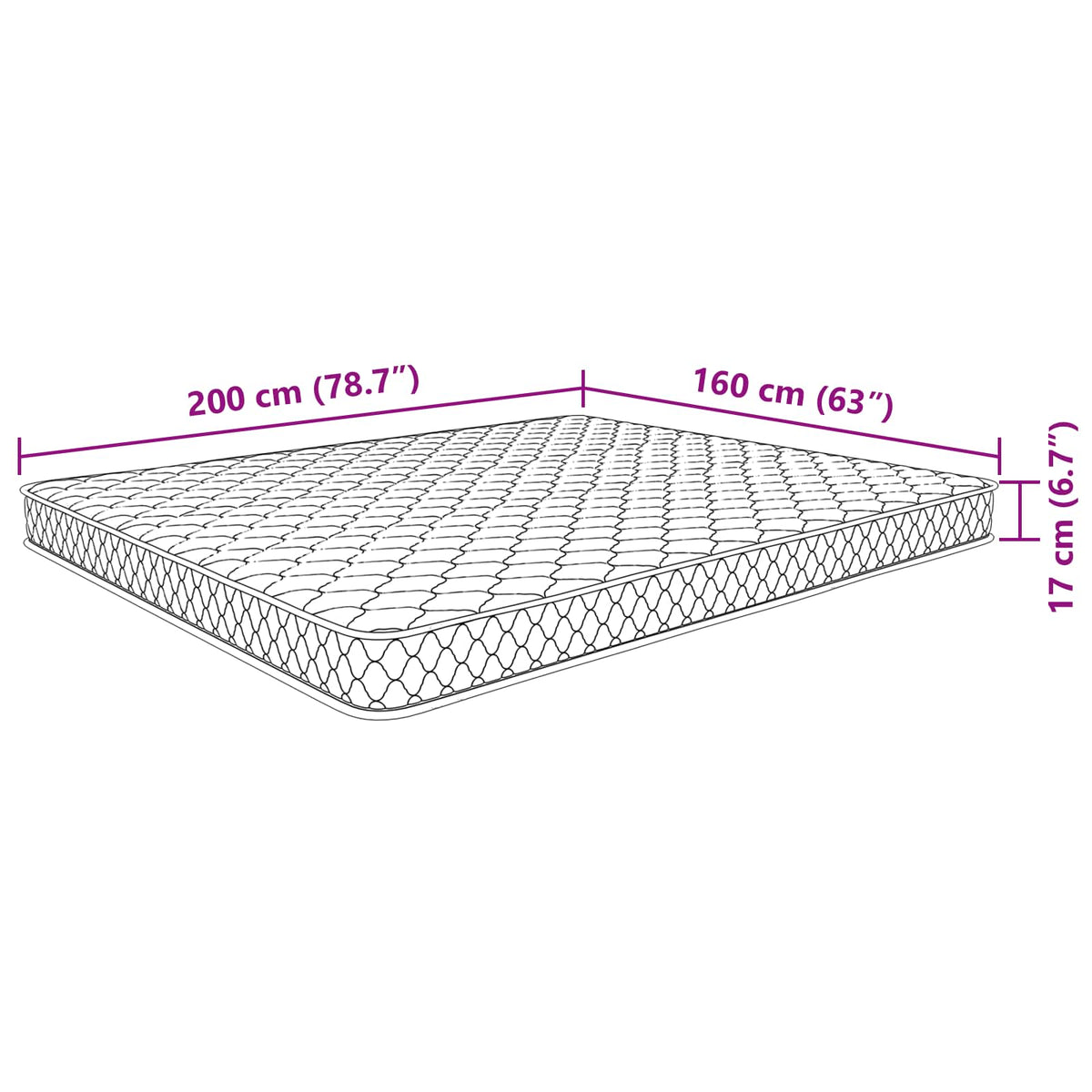 Madrac  Madrac Mekano Bijela 200 x 160 x 17 cm PU pjena