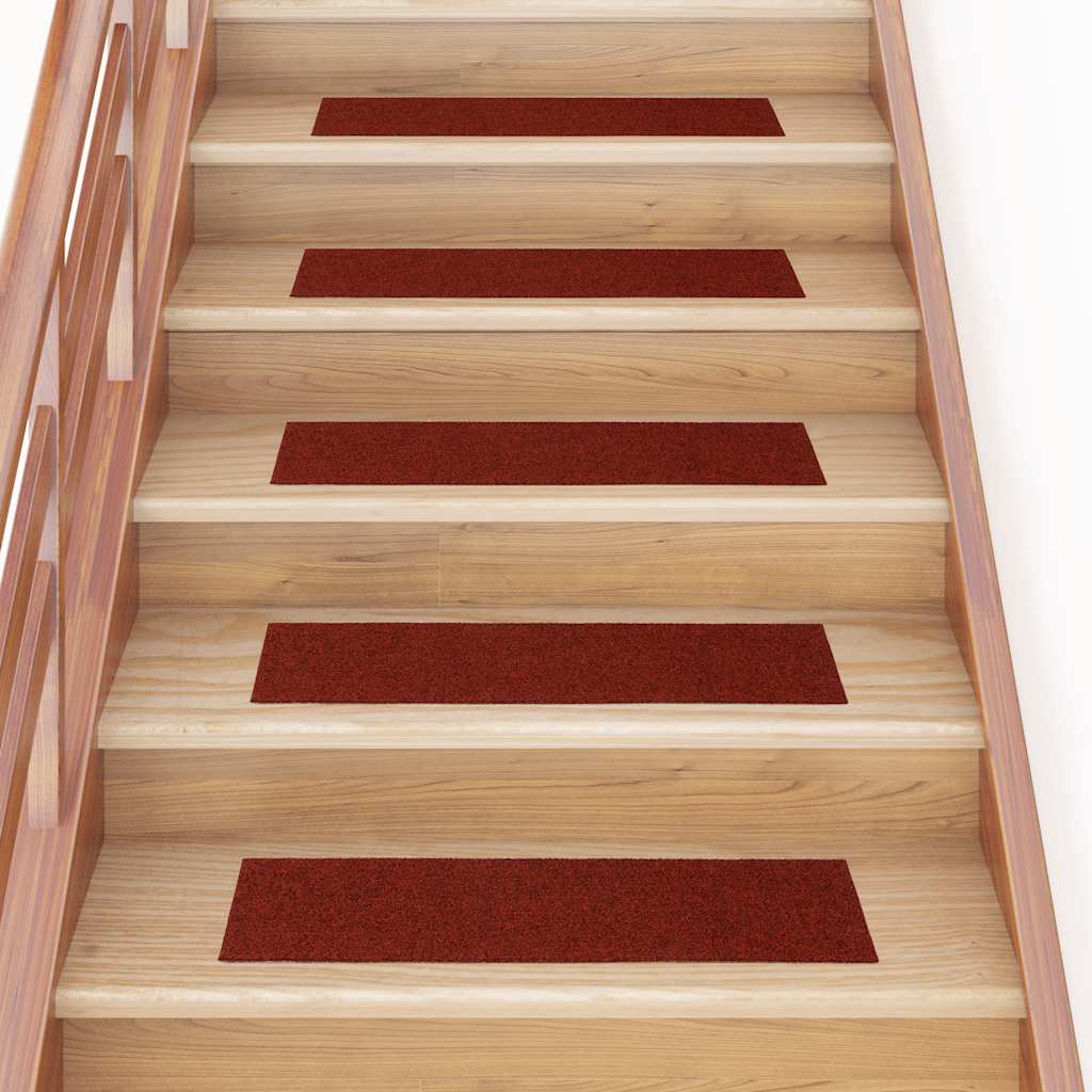 Prostirke za stepenice samoljepljive 15 kom 76x20 cm bordo crvene pravokutne