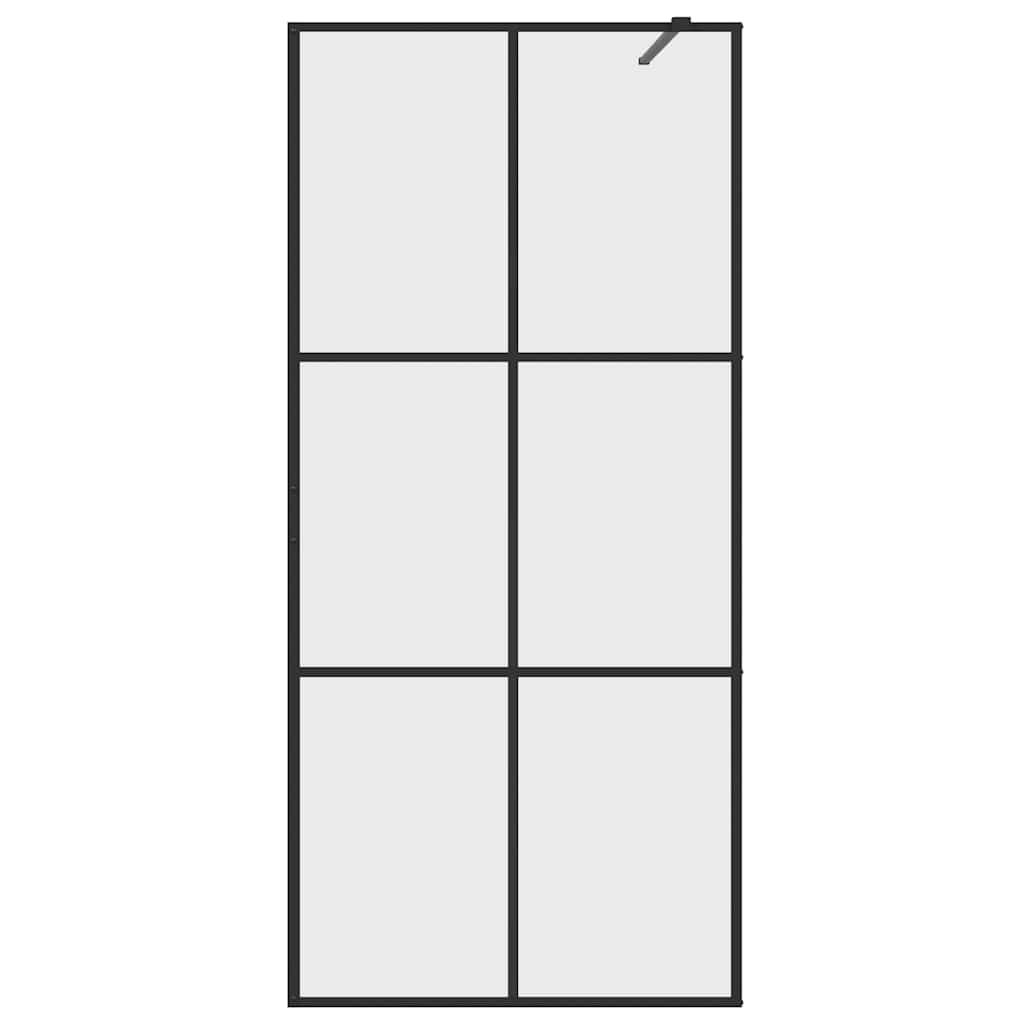 Pregrada za tuširanje s prozirnim staklom ESG 90 x 195 cm crna