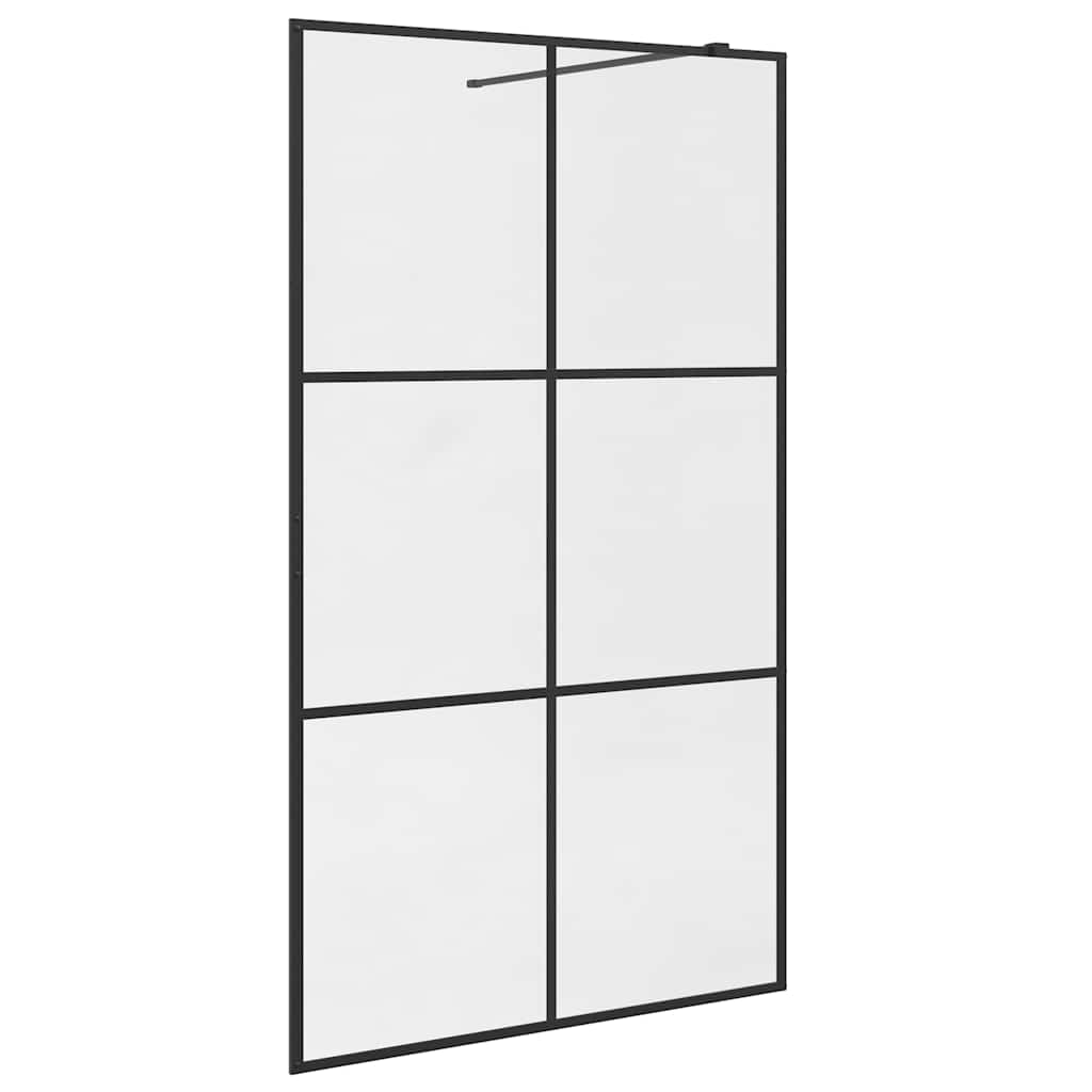 Pregrada za tuširanje s prozirnim staklom ESG 115 x 195 cm crna