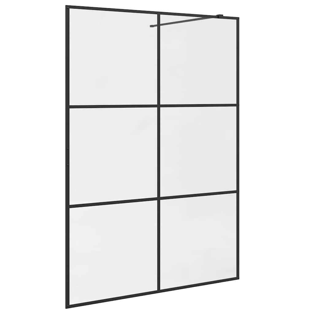 Pregrada za tuširanje s prozirnim staklom ESG 140 x 195 cm crna