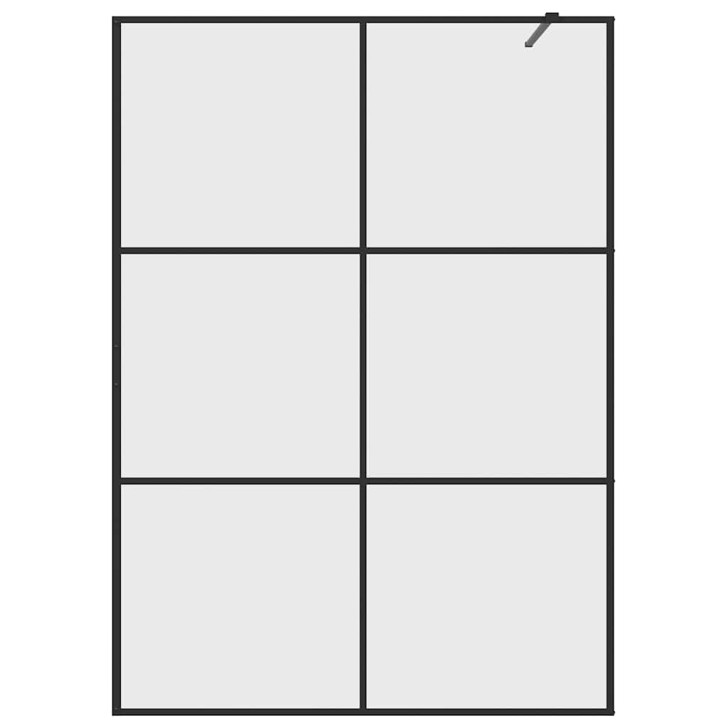 Pregrada za tuširanje s prozirnim staklom ESG 140 x 195 cm crna