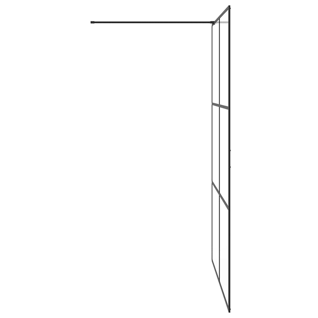 Pregrada za tuširanje s prozirnim staklom ESG 140 x 195 cm crna