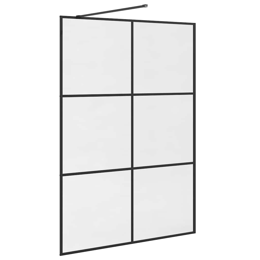 Pregrada za tuširanje s prozirnim staklom ESG 140 x 195 cm crna
