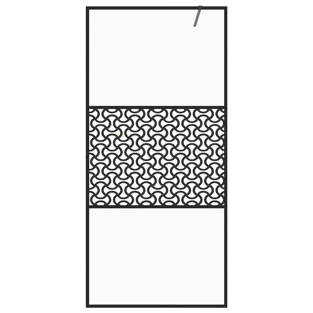 Pregrada za tuširanje s prozirnim staklom ESG 100 x 195 cm crna