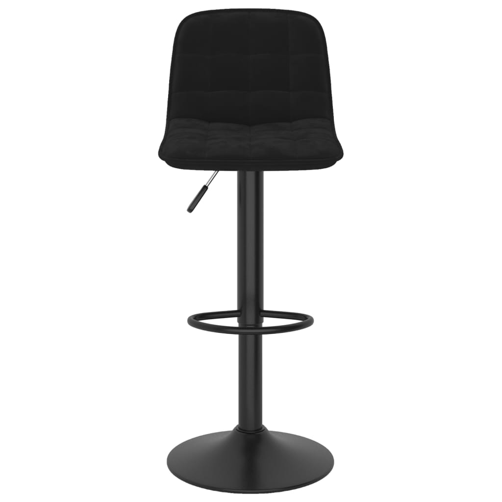 Barski stolac crni baršunasti