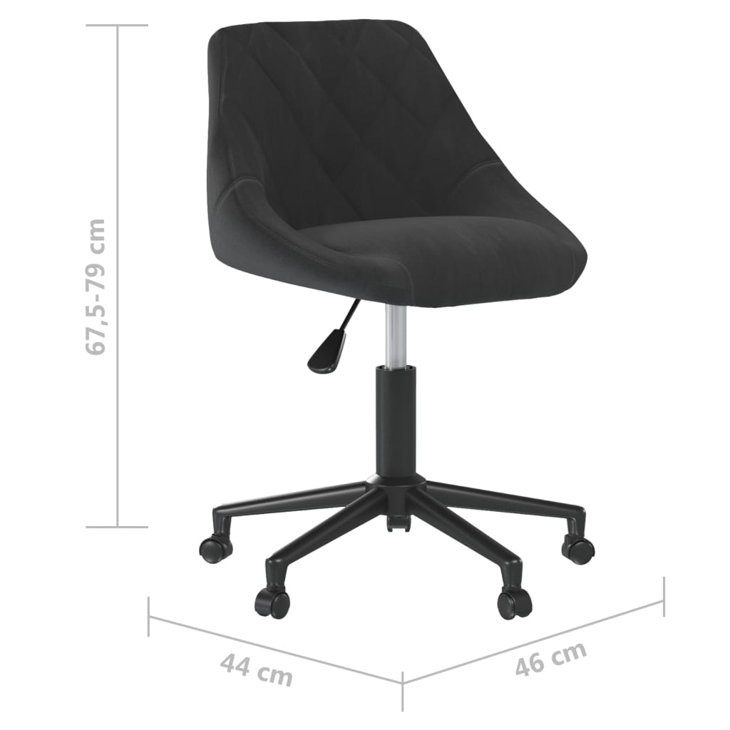 Okretne blagovaonske stolice 2 kom crne baršunaste