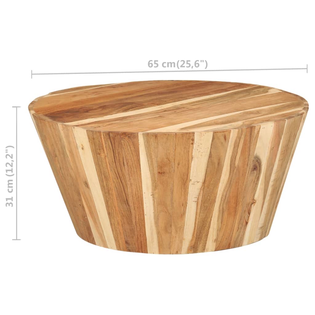 Stolić za kavu Ø 65 x 31 cm od masivnog bagremovog drva