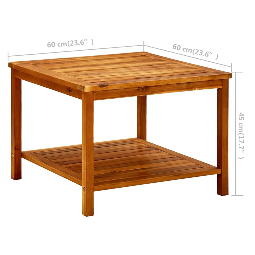 Stolić za kavu 60 x 60 x 45 cm od masivnog bagremovog drva