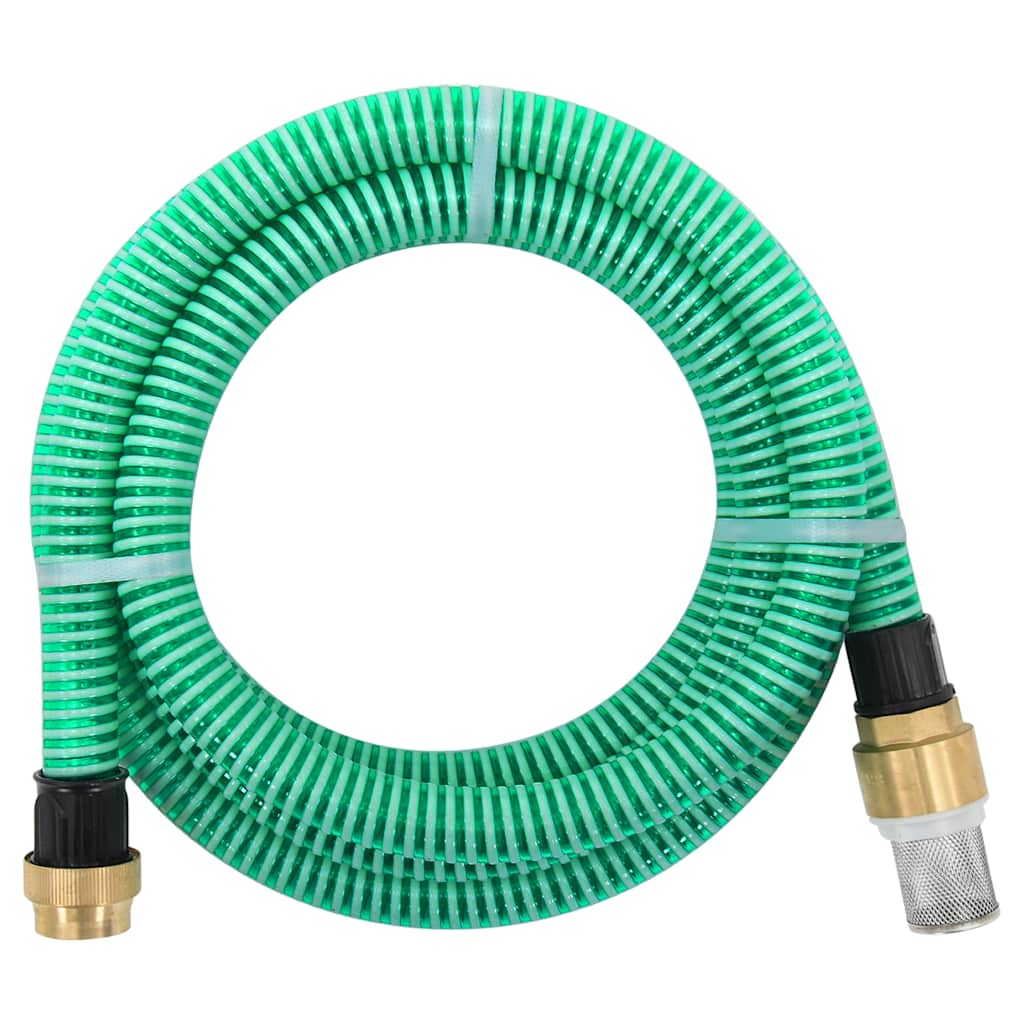 Usisno crijevo s mjedenim priključcima zeleno 1,1 " 15 m PVC