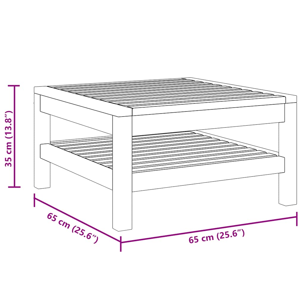 Stolić za kavu 65 x 65 x 35 cm od masivnog bagremovog drva