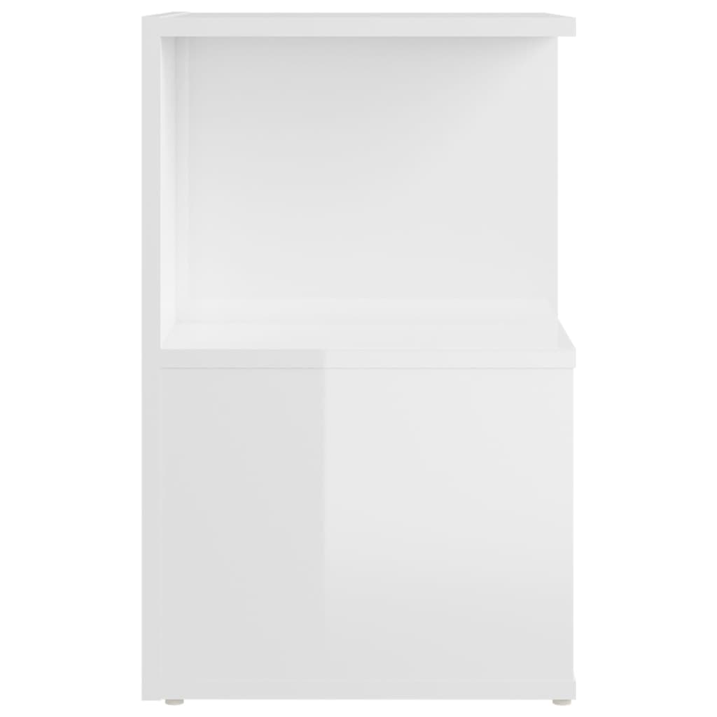 Noćni ormarići 2 kom sjajni bijeli 35x35x55cm konstruirano drvo