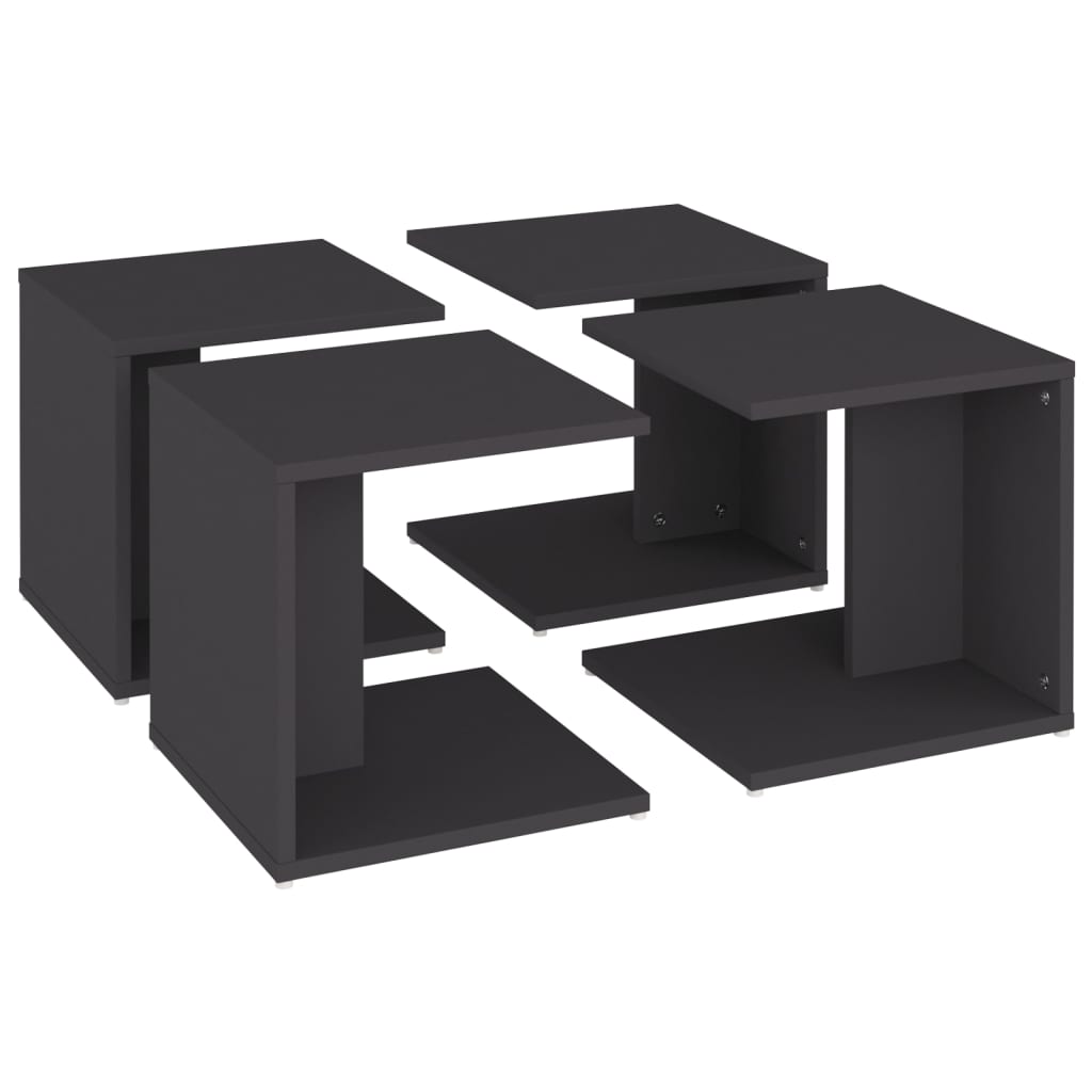 Stolići za kavu 4 kom sivi 33 x 33 x 33 cm konstruirano drvo