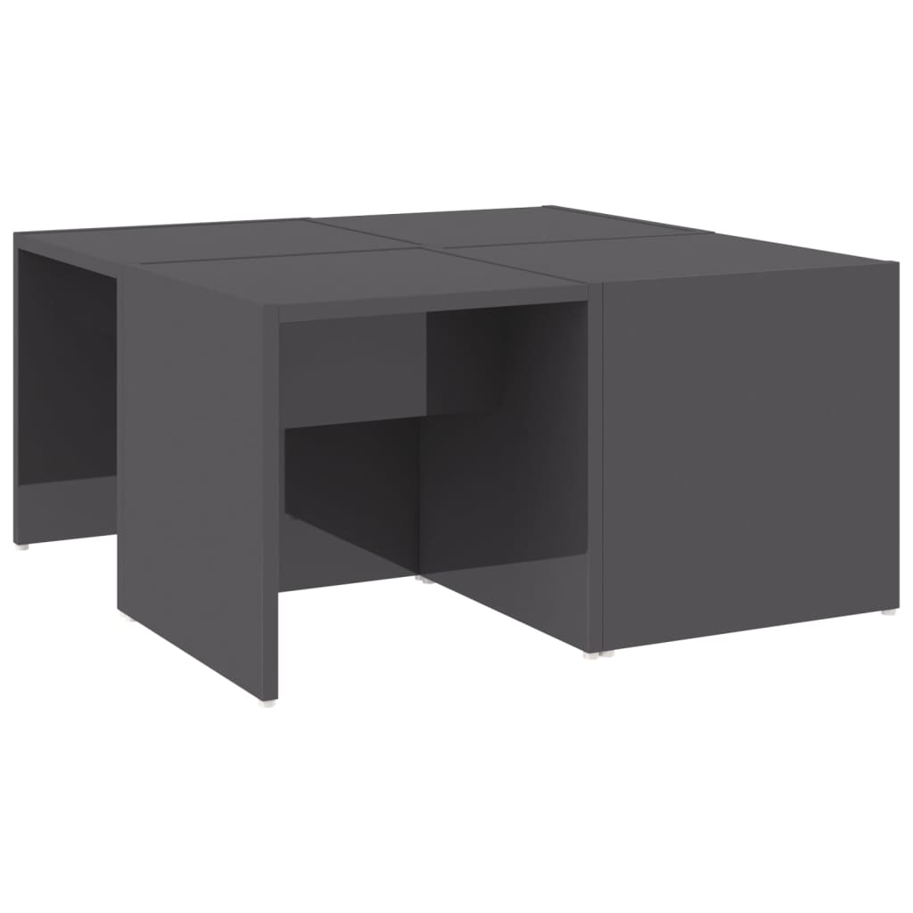 Stolići za kavu 4 kom sjajni sivi 33x33x33 cm konstruirano drvo
