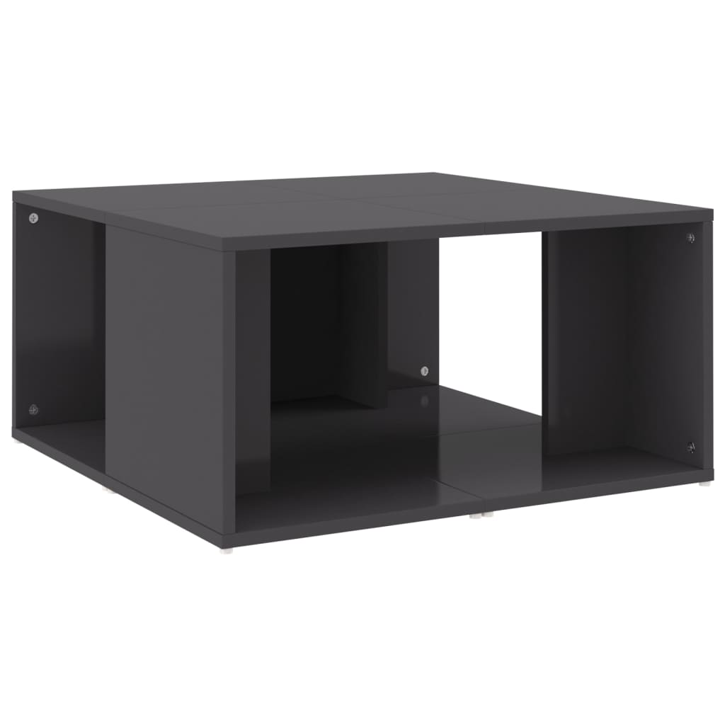 Stolići za kavu 4 kom sjajni sivi 33x33x33 cm konstruirano drvo