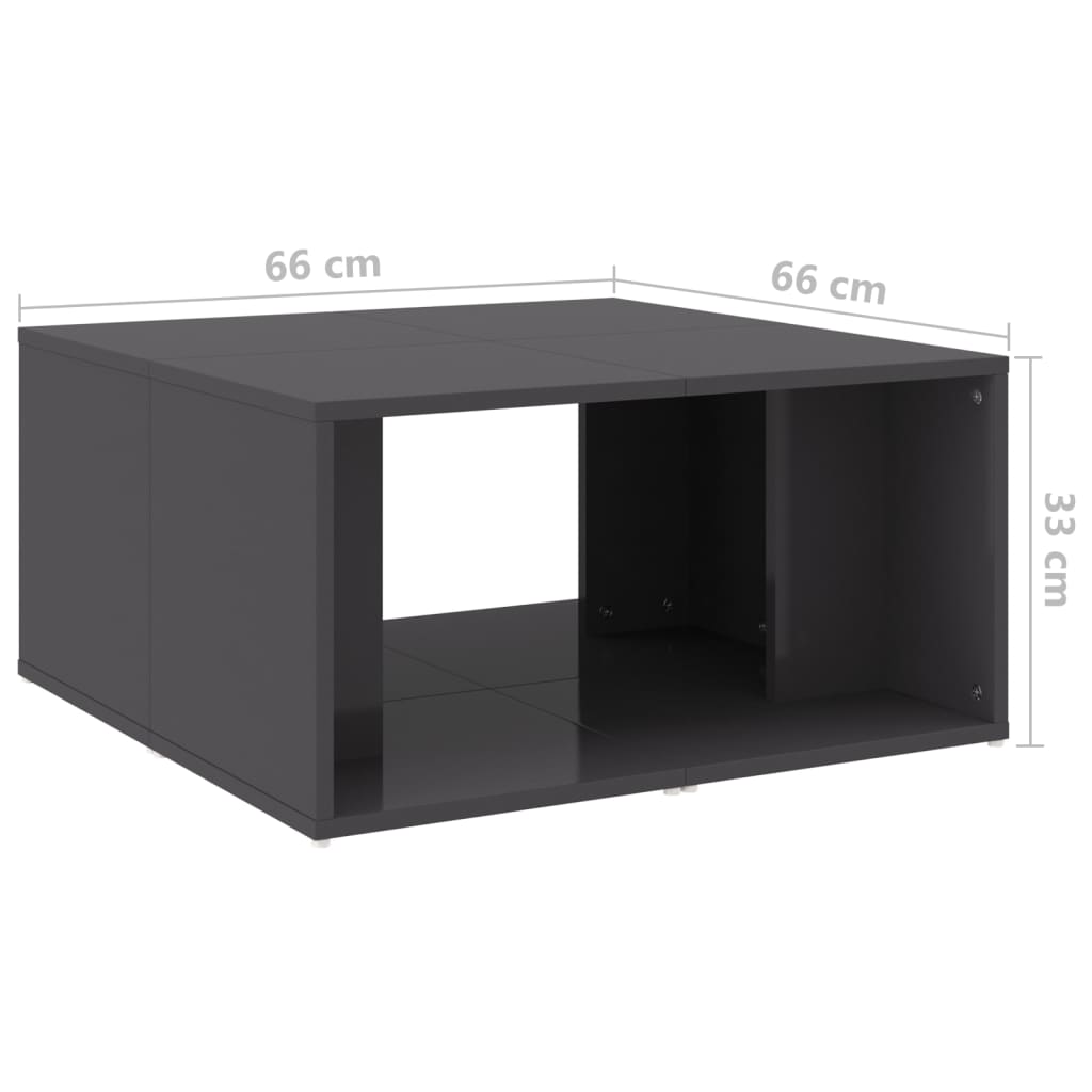 Stolići za kavu 4 kom sjajni sivi 33x33x33 cm konstruirano drvo