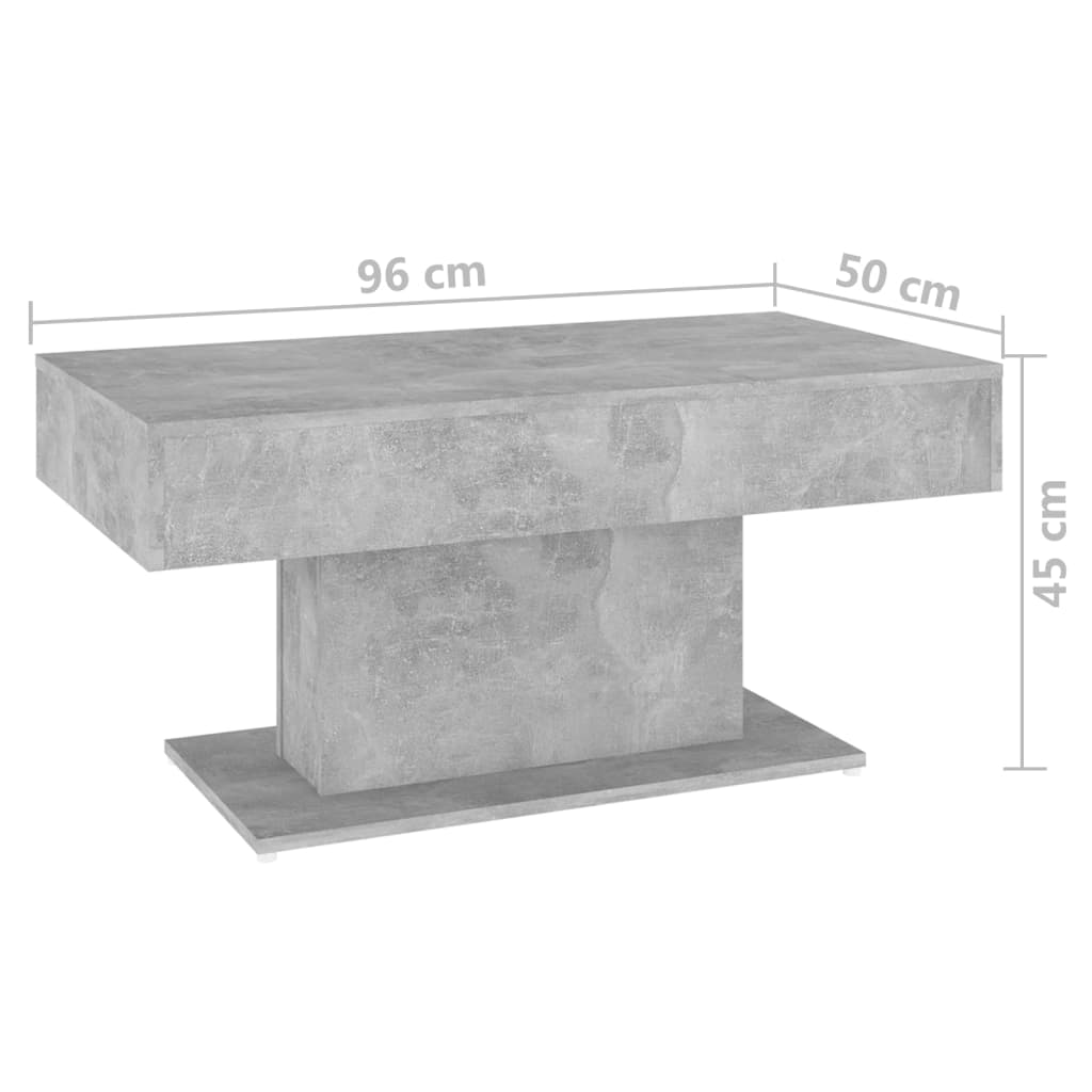 Stolić za kavu boja betona 96 x 50 x 45 cm konstruirano drvo
