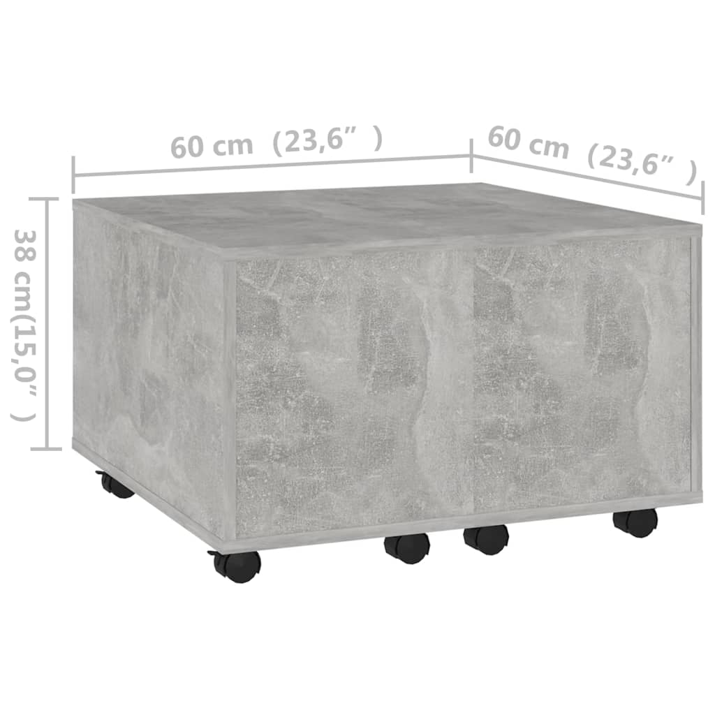 Stolić za kavu boja betona 60 x 60 x 38 cm konstruirano drvo