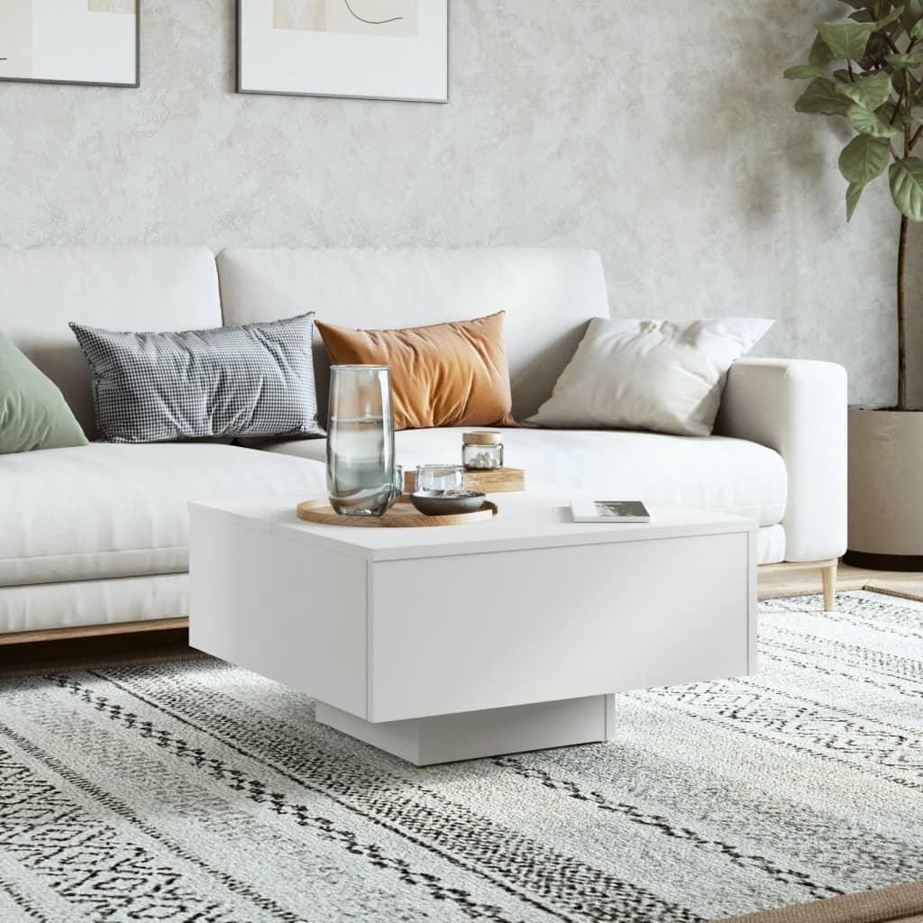Stolić za kavu bijeli 60 x 60 x 31,5 cm konstruirano drvo