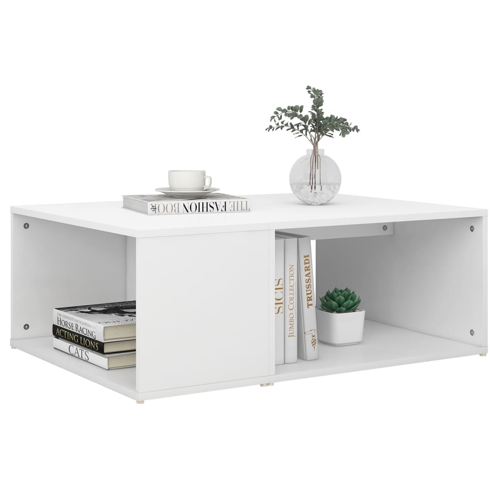 Stolić za kavu bijeli 90 x 67 x 33 cm od konstruiranog drva