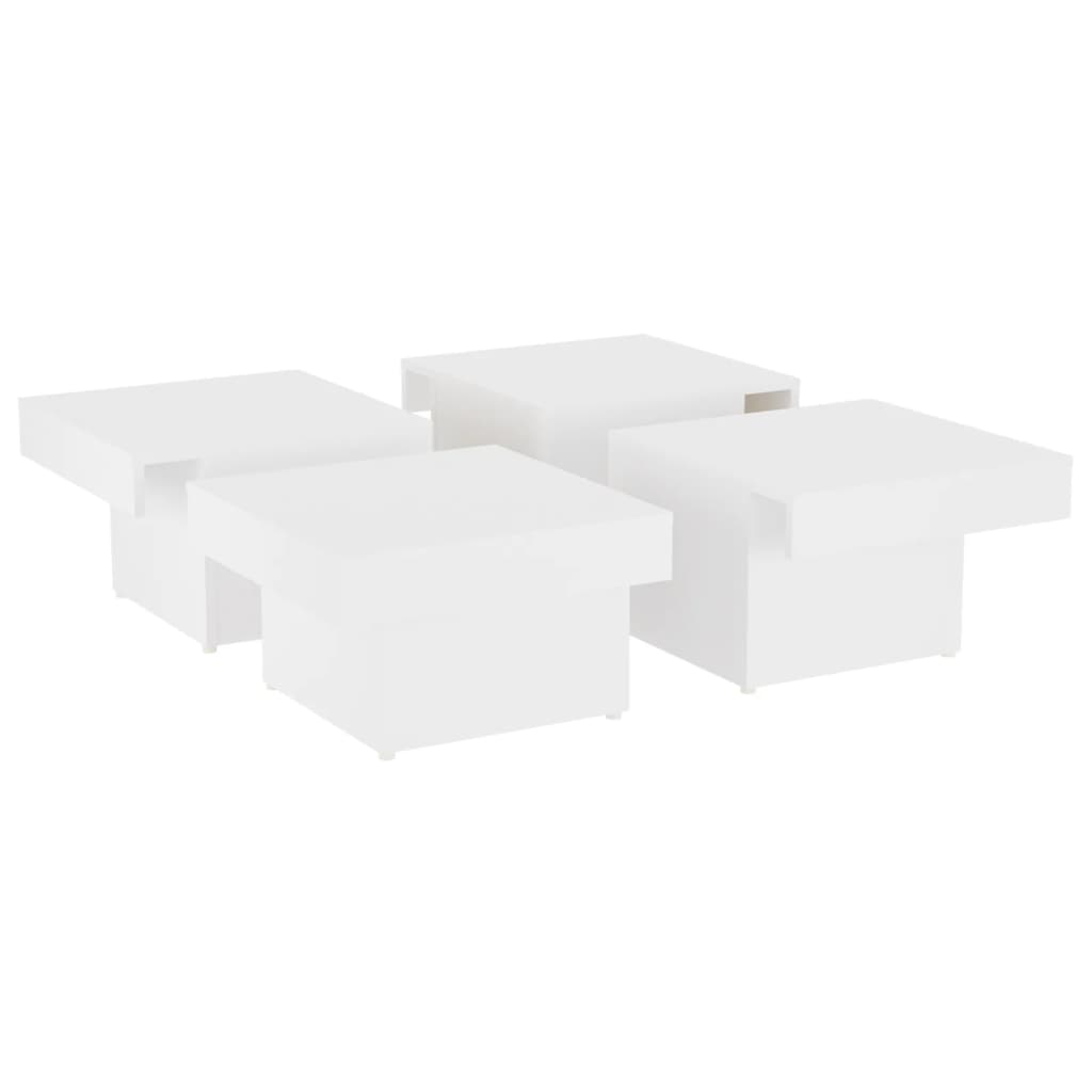 Stolić za kavu bijeli 90 x 90 x 28 cm od konstruiranog drva