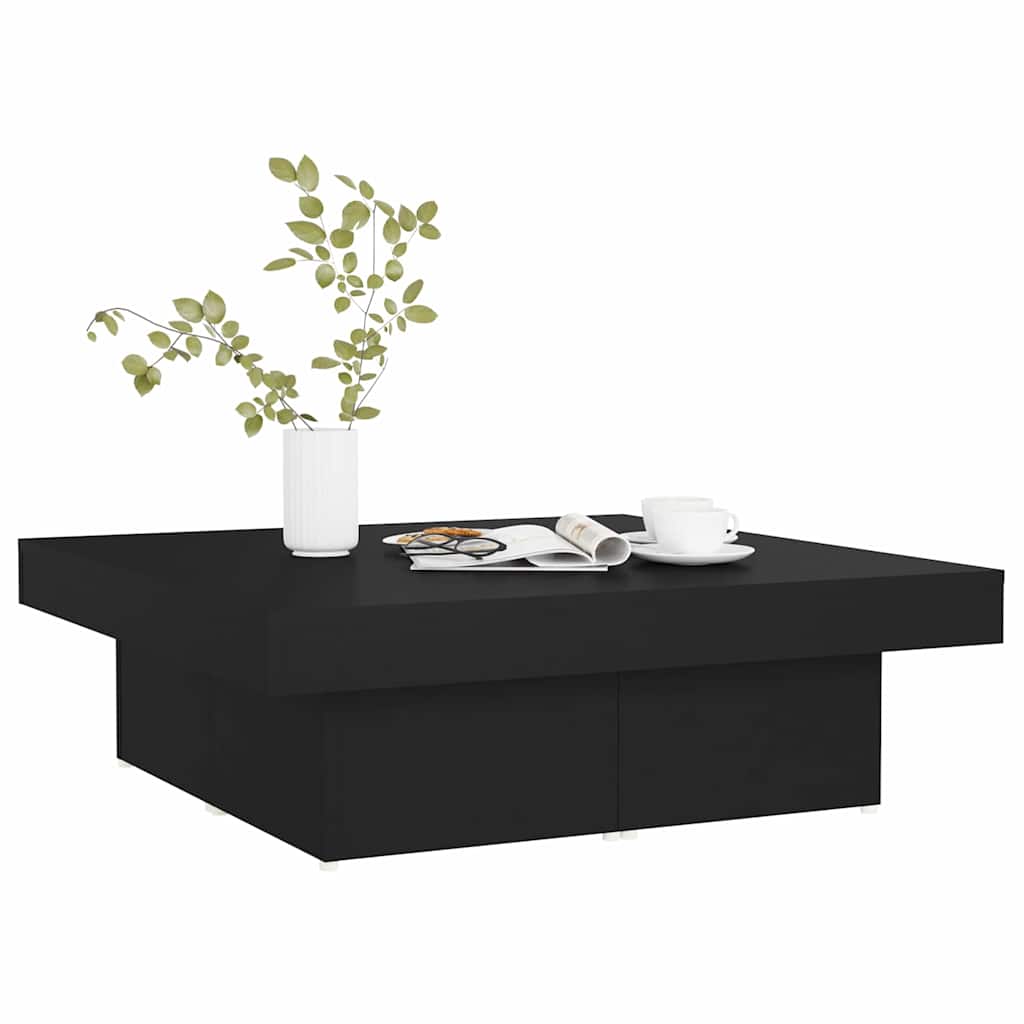 Stolić za kavu crni 90 x 90 x 28 cm od konstruiranog drva