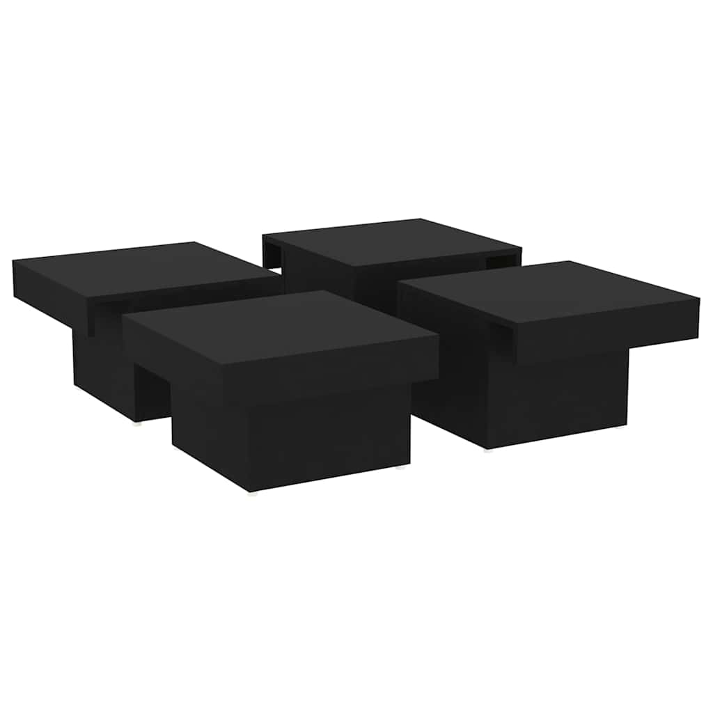 Stolić za kavu crni 90 x 90 x 28 cm od konstruiranog drva