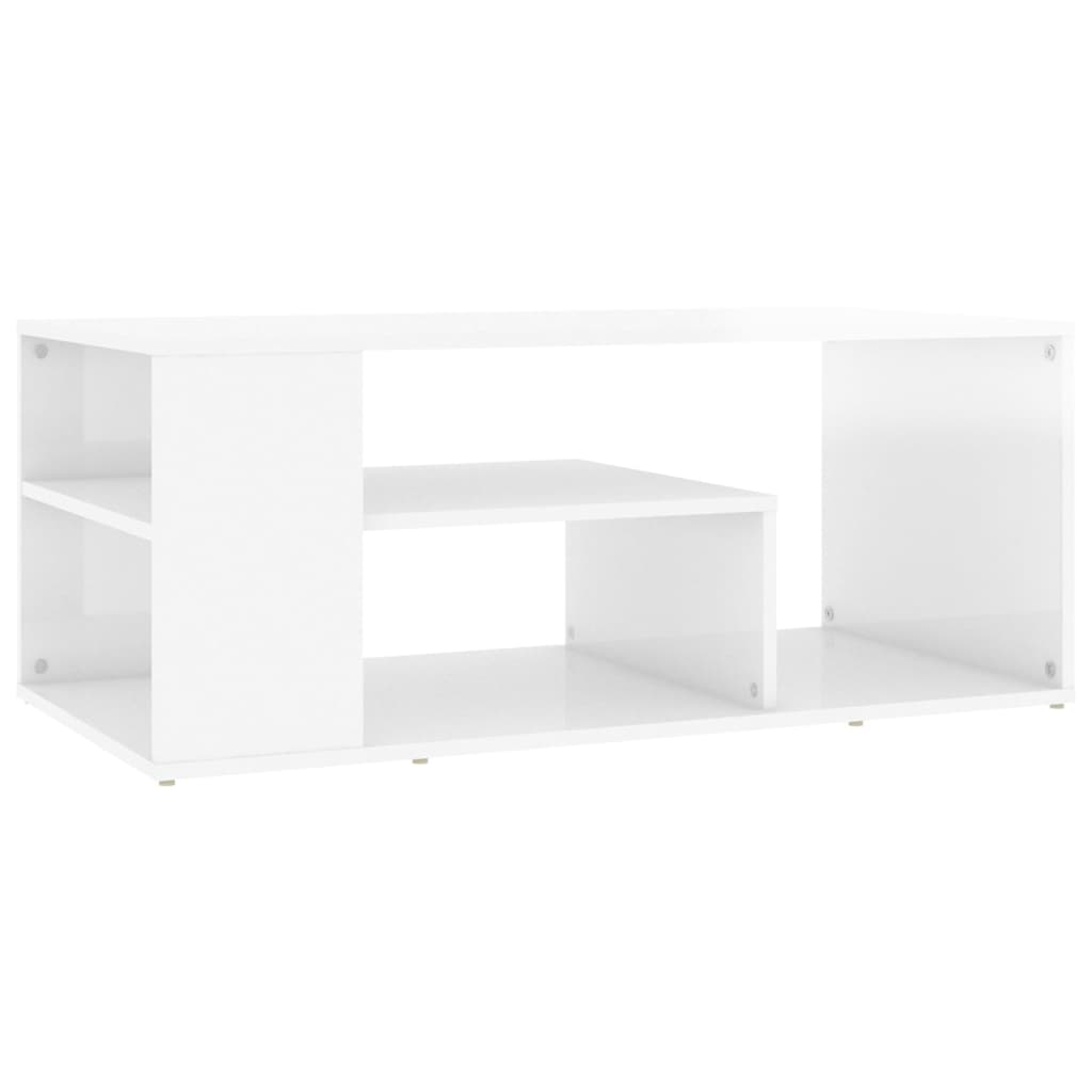 Stolić za kavu sjajni bijeli 100x50x40 cm konstruirano drvo