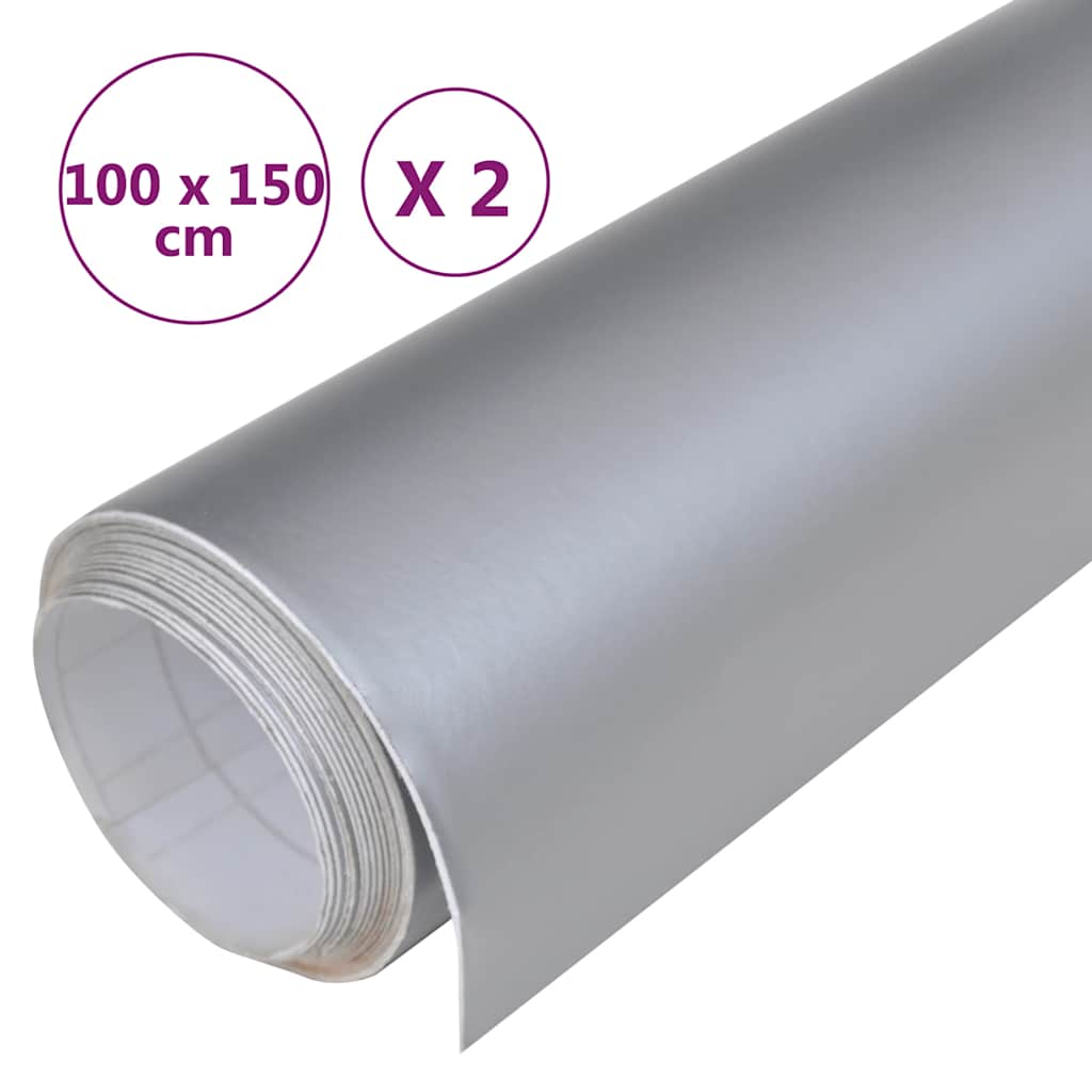 Folije za automobil 2 kom mat srebrne 100 x 150 cm