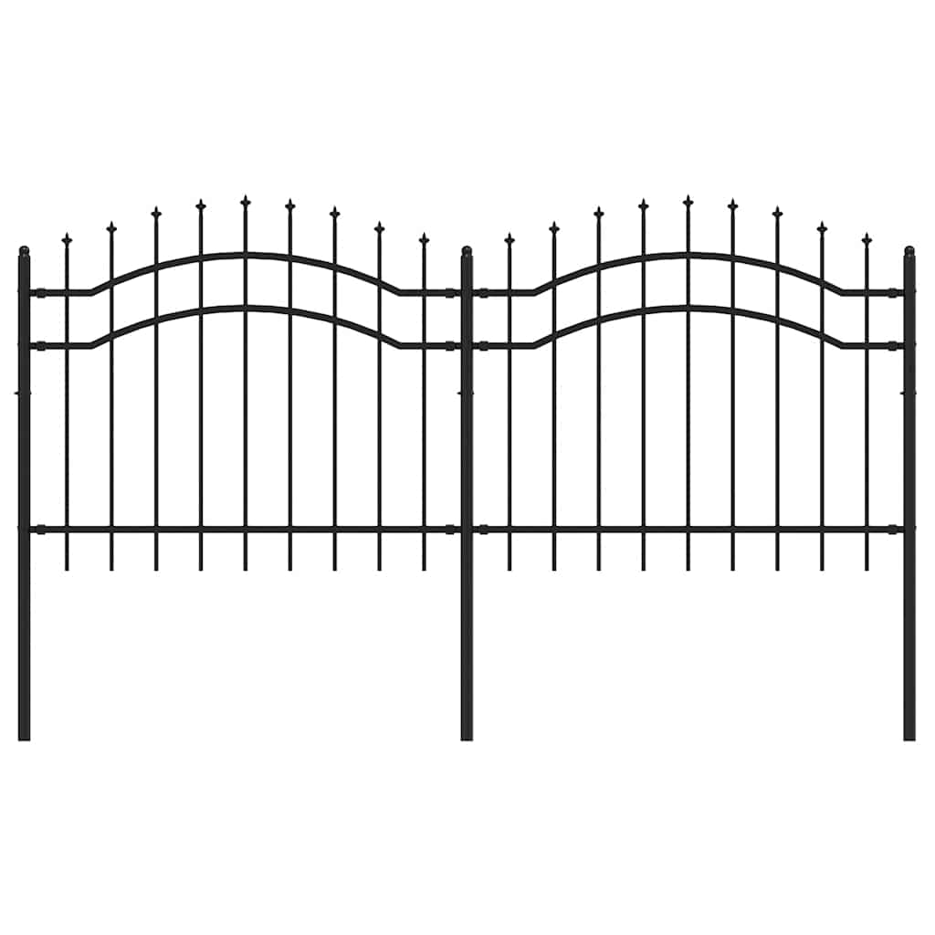 Vrtna ograda Woerden s vrhom koplja crna 240x100 cm čelična