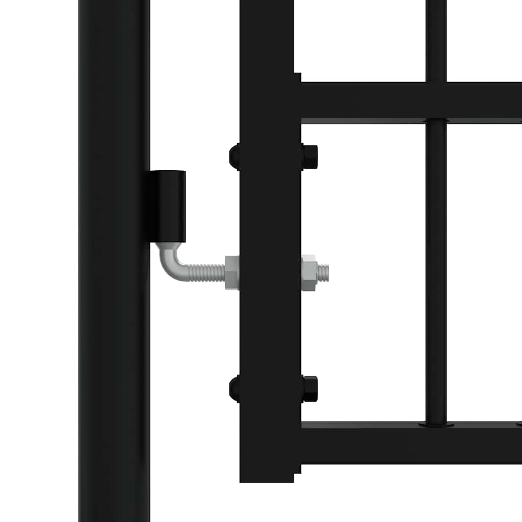Vrata za ogradu KAMPEN s kopljem na vrhu crna 302 x 78 cm čelična