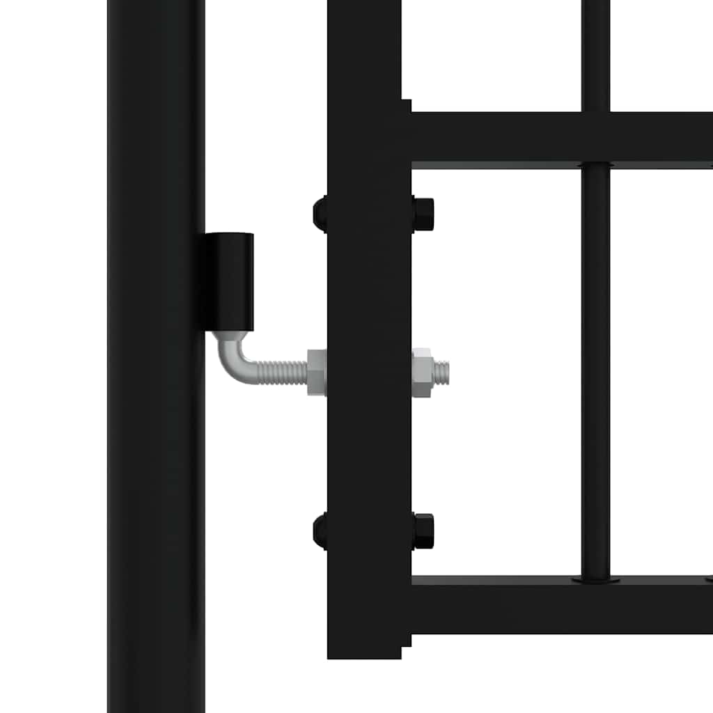 Vrata za ogradu KAMPEN s kopljem na vrhu crna 394,5 x 125 cm čelična