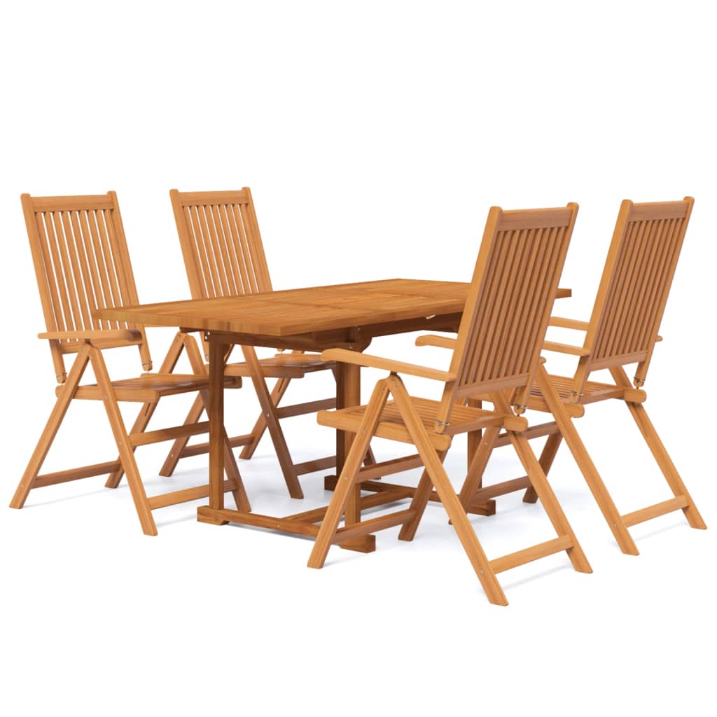 5-dijelni vrtni blagovaonski set od masivnog bagremovog drva 120-170 cm