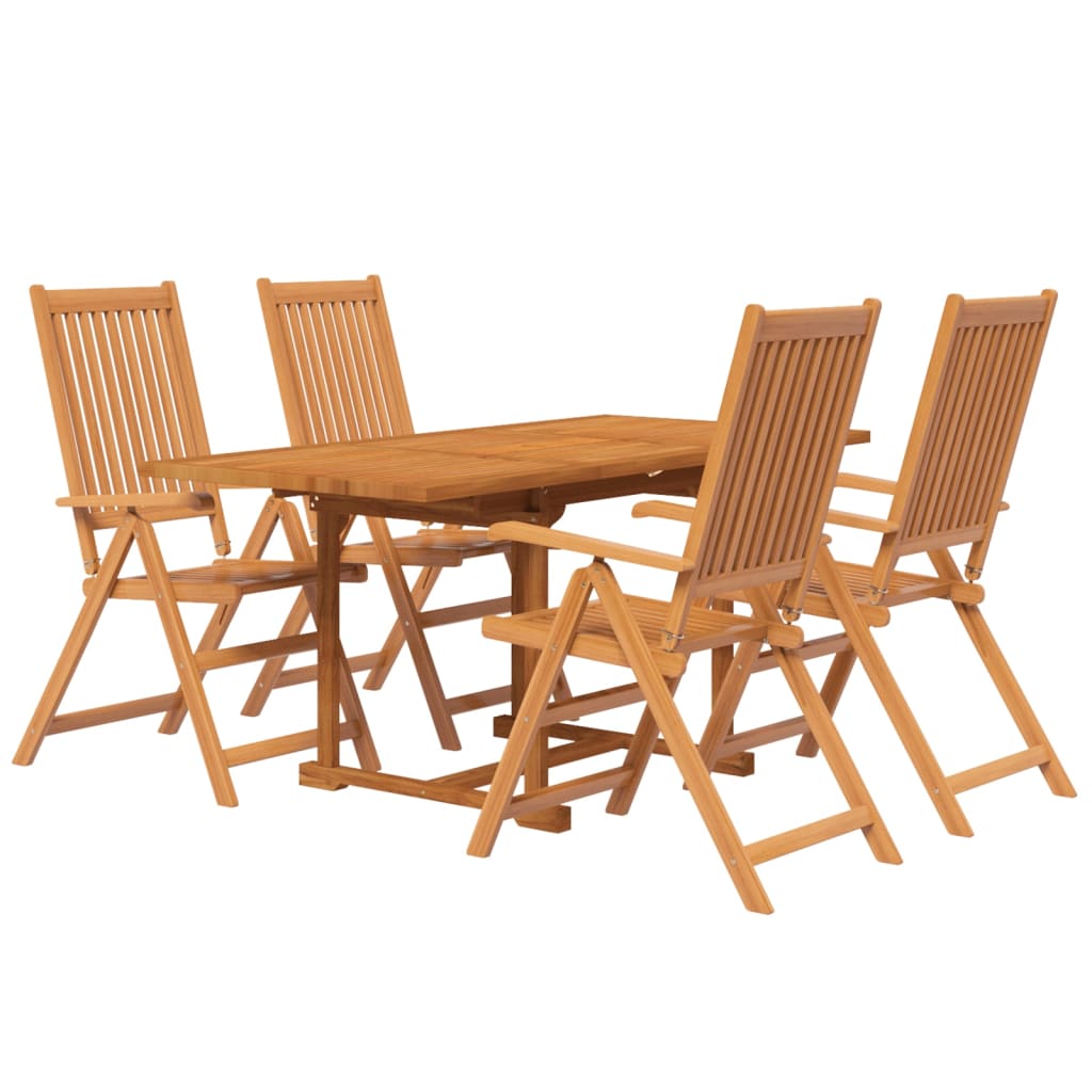 5-dijelni vrtni blagovaonski set od masivnog bagremovog drva 120-170 cm