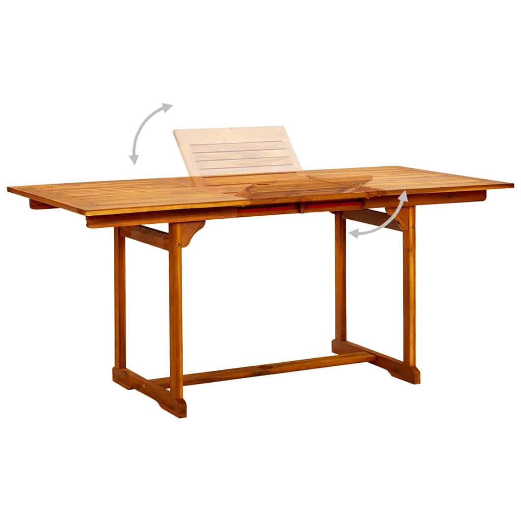 5-dijelni vrtni blagovaonski set od masivnog bagremovog drva 120-170 cm