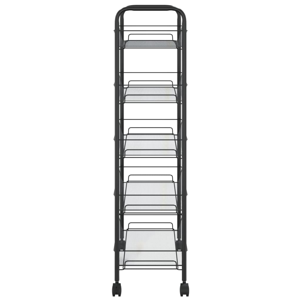 Kuhinjska kolica s 5 razina crna 46 x 26 x 105 cm željezna