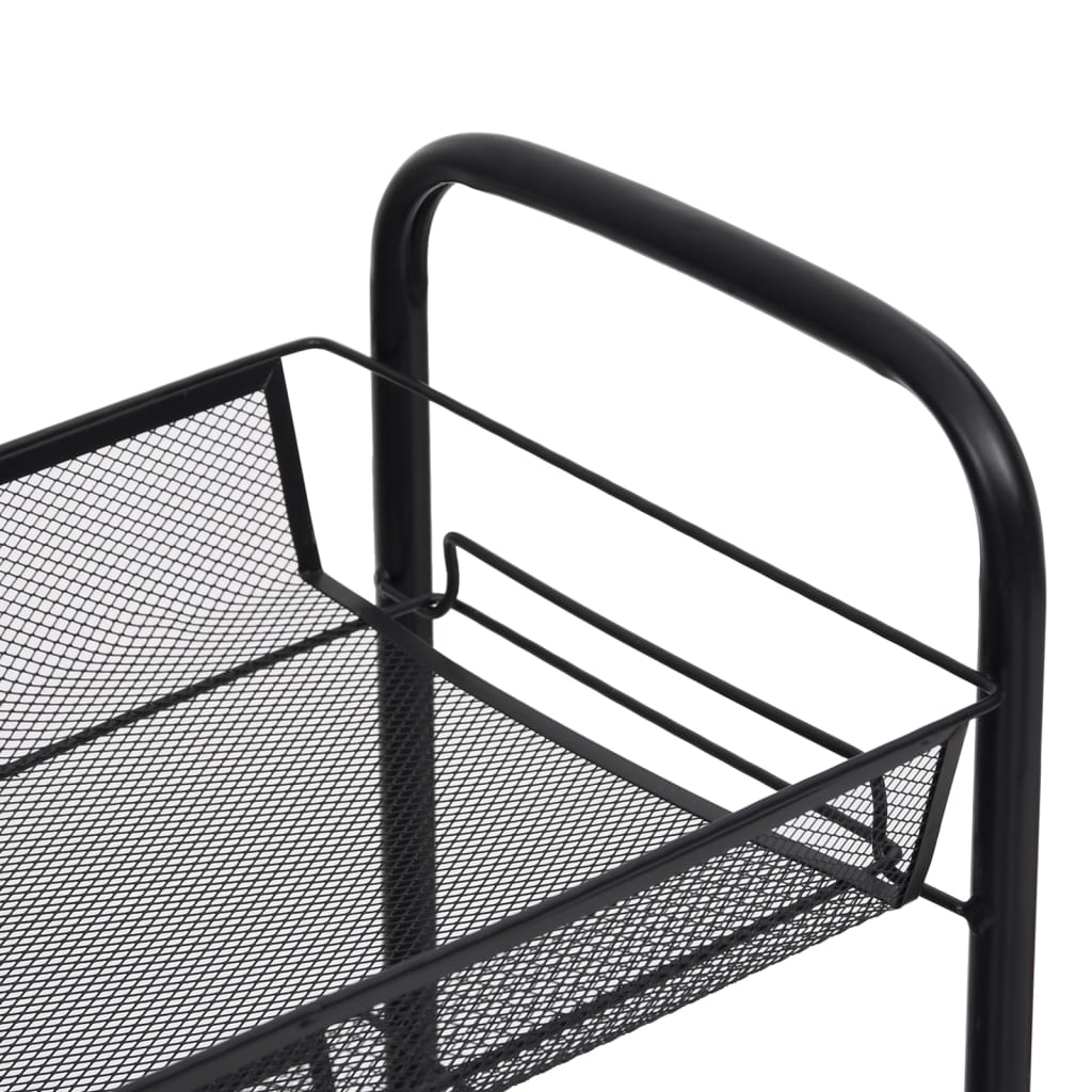 Kuhinjska kolica s 5 razina crna 46 x 26 x 105 cm željezna