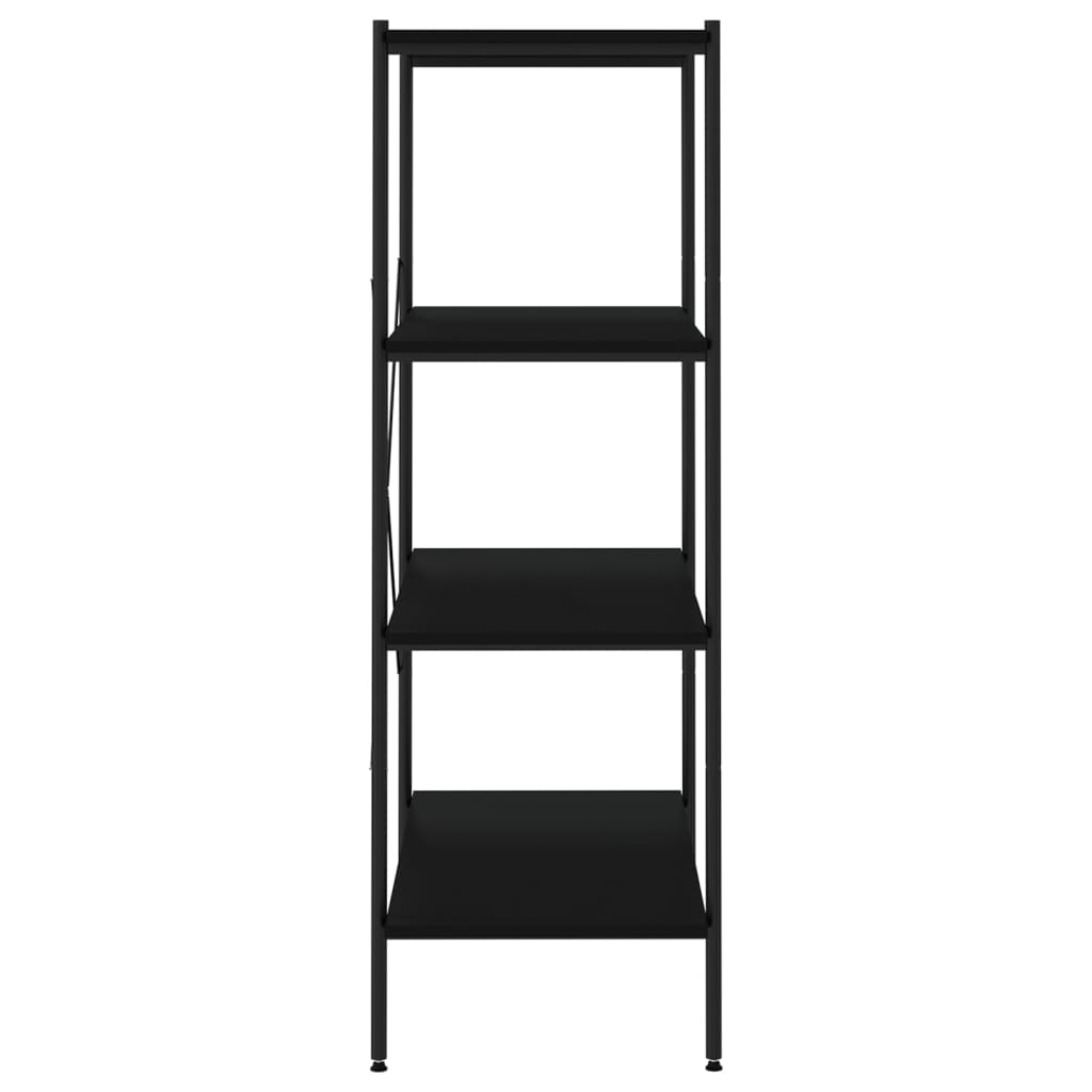 Police s 4 razine crne 80 x 40 x 130 cm