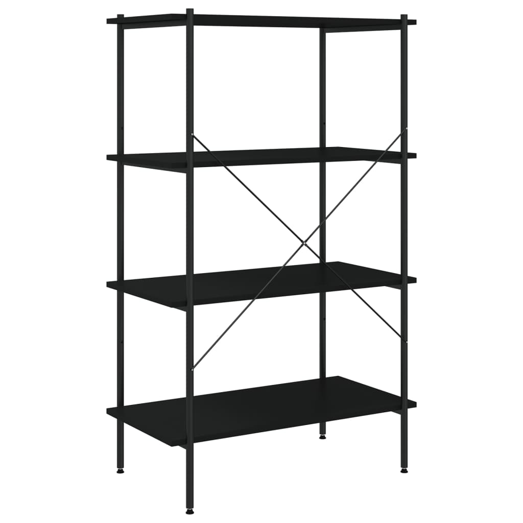 Police s 4 razine crne 80 x 40 x 130 cm