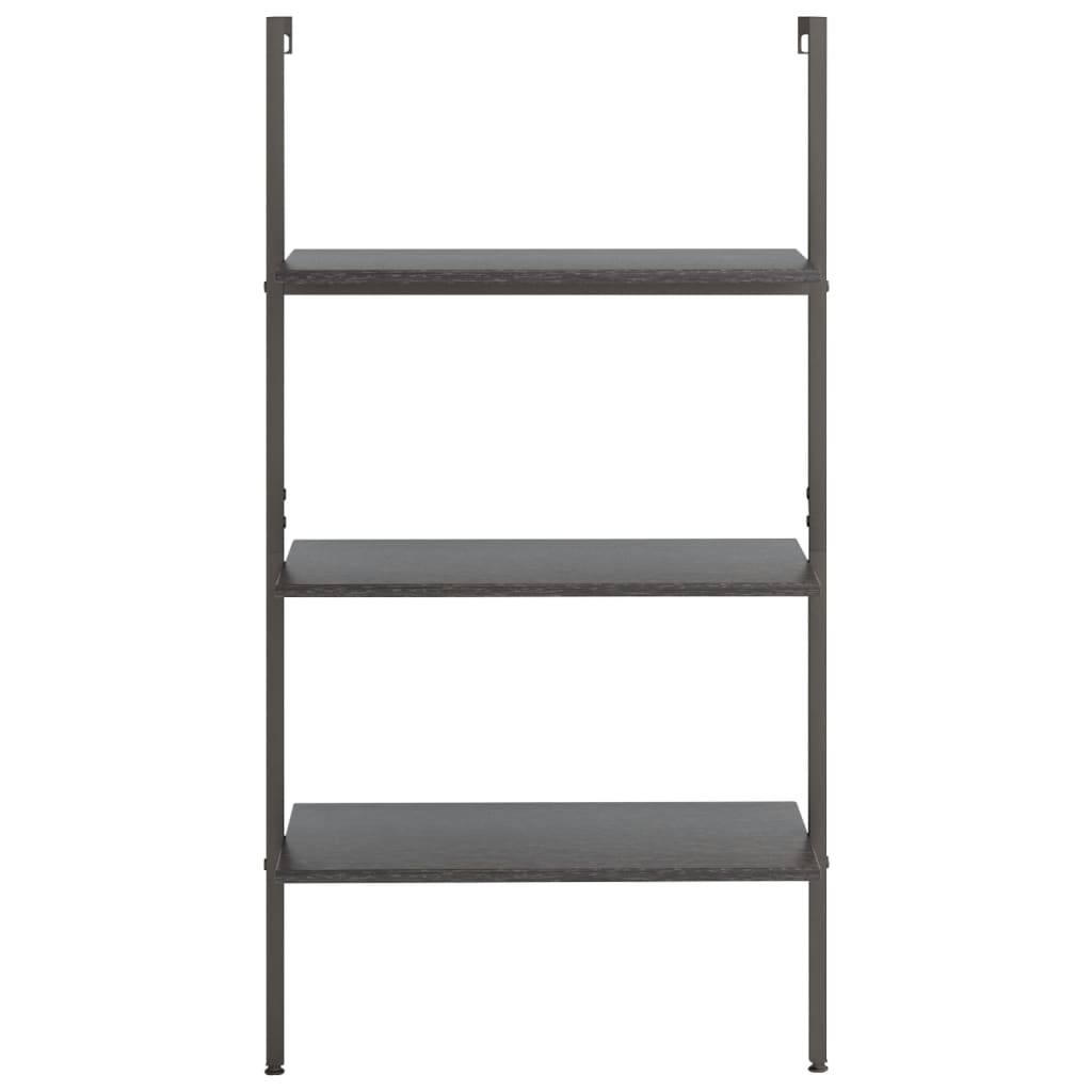Naslanjajuća polica s 3 razine crna 64 x 35 x 120,5 cm