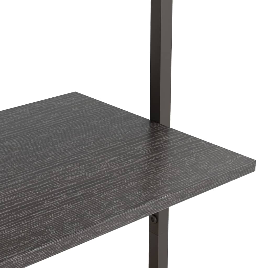 Naslanjajuća polica s 3 razine crna 64 x 35 x 120,5 cm