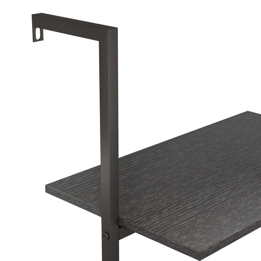 Naslanjajuća polica s 3 razine crna 64 x 35 x 120,5 cm