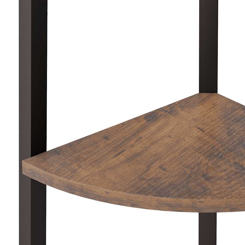 Kutna polica s 3 razine Tamnosmeđa-crna 45,5x31,5x120 cm