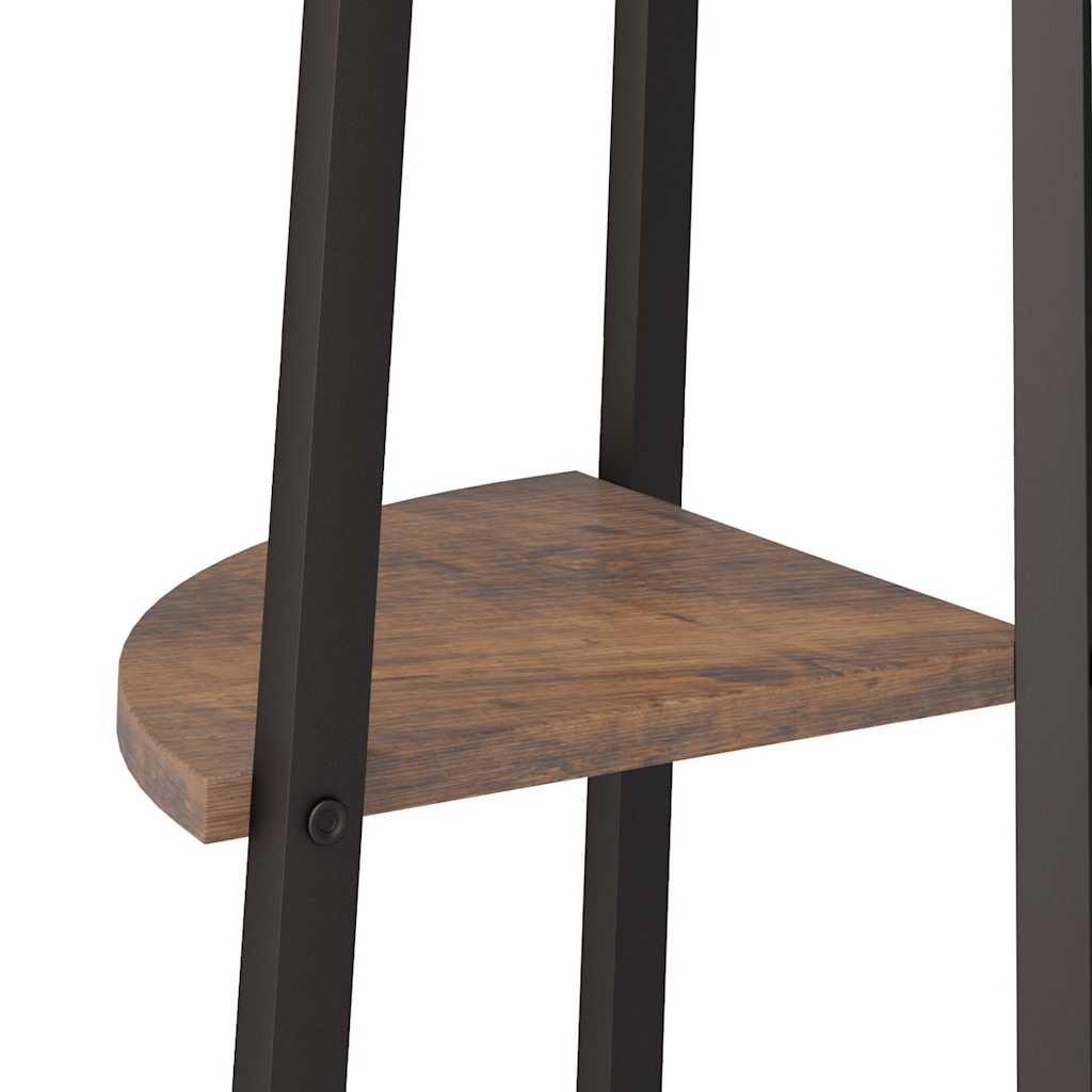 Kutna polica s 3 razine Tamnosmeđa-crna 45,5x31,5x120 cm