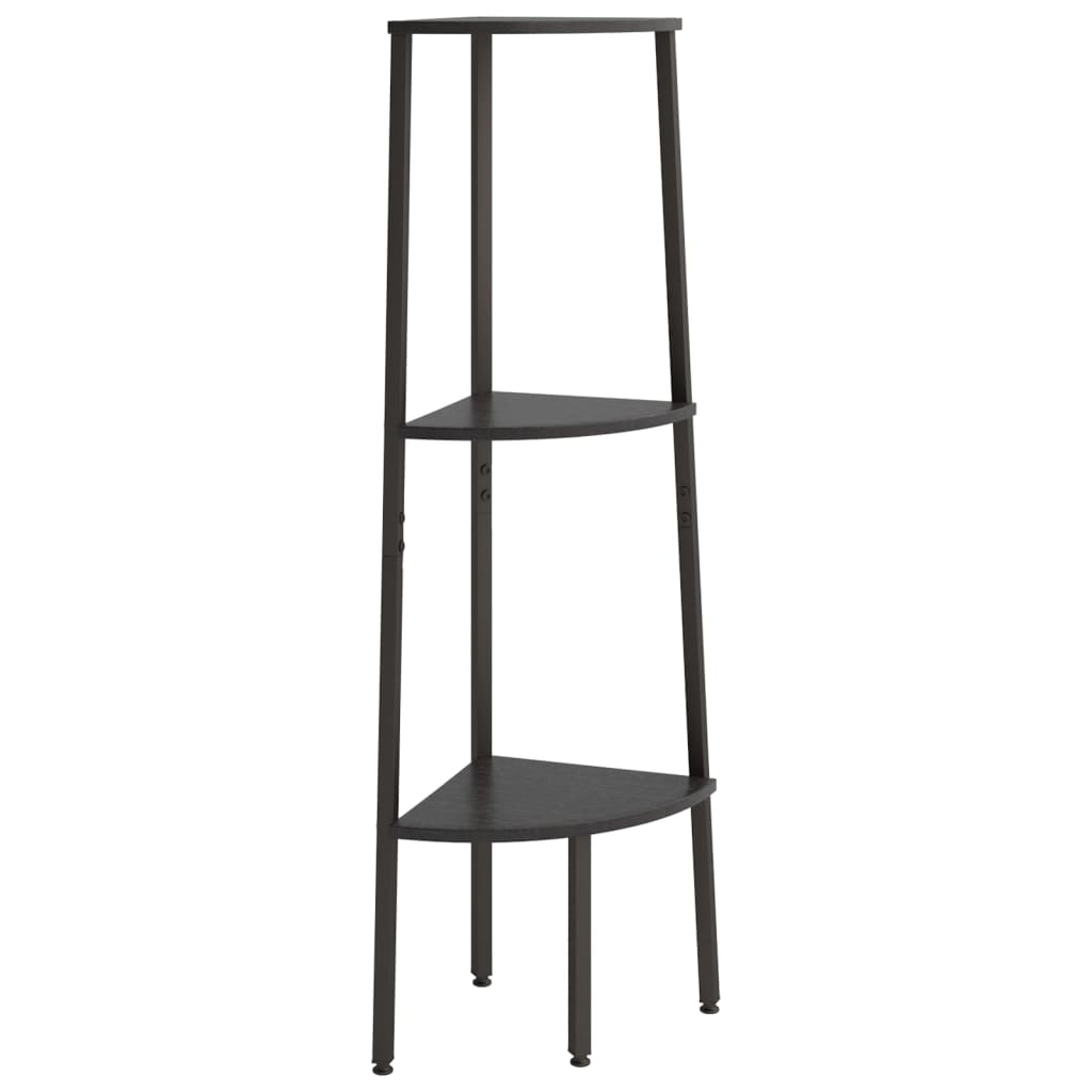 Kutne police s 3 razine crne 45,5 x 31,5 x 120 cm