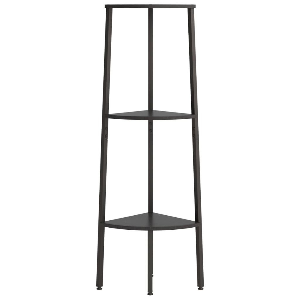 Kutne police s 3 razine crne 45,5 x 31,5 x 120 cm