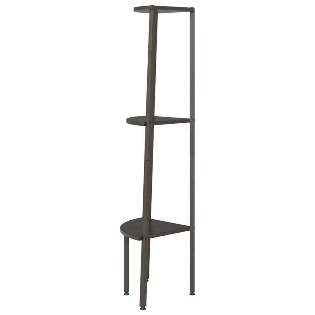 Kutne police s 3 razine crne 45,5 x 31,5 x 120 cm