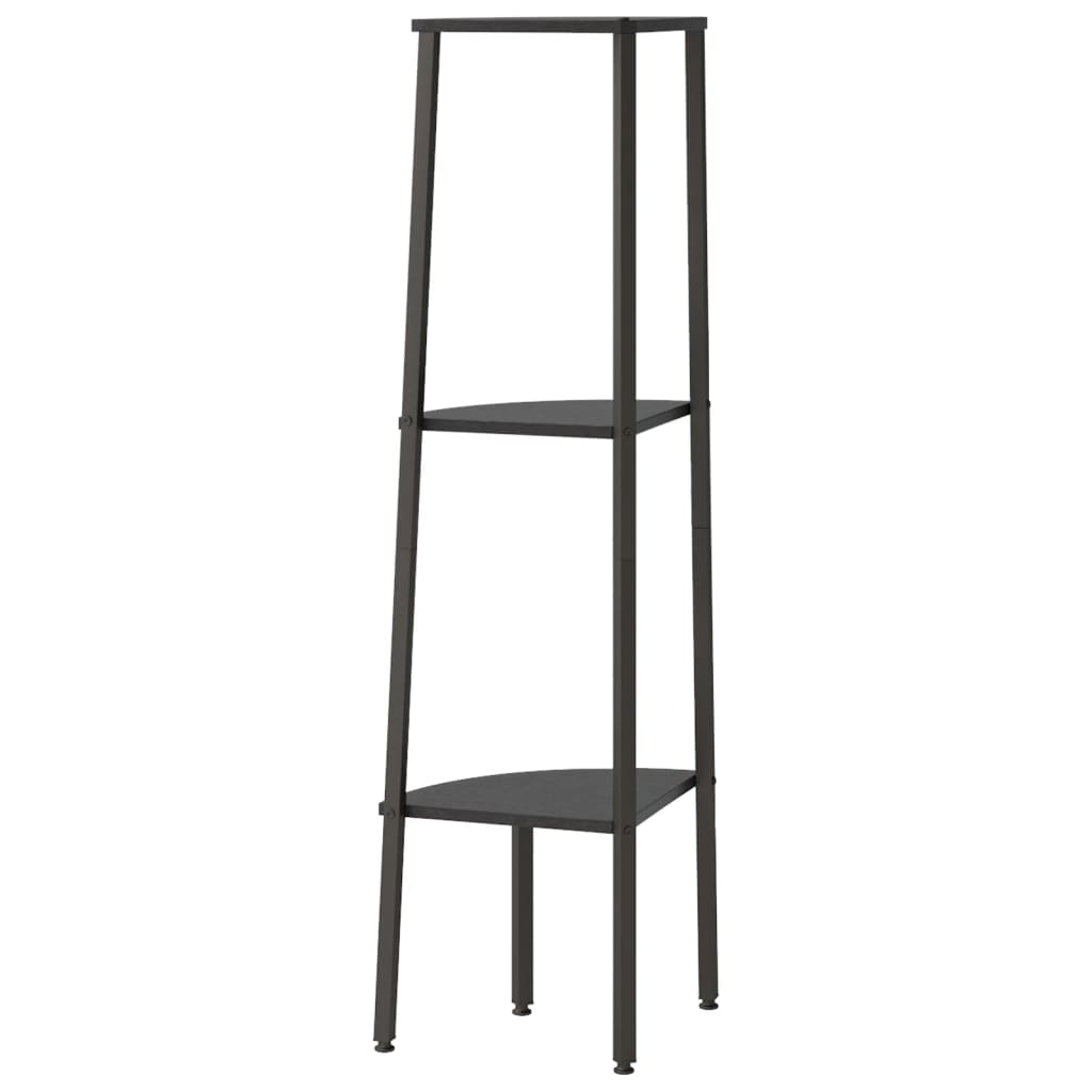 Kutne police s 3 razine crne 45,5 x 31,5 x 120 cm